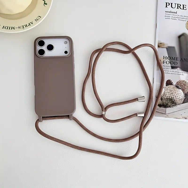 Crossbody Necklace Cord Rope Magnetic Clear Phone Case