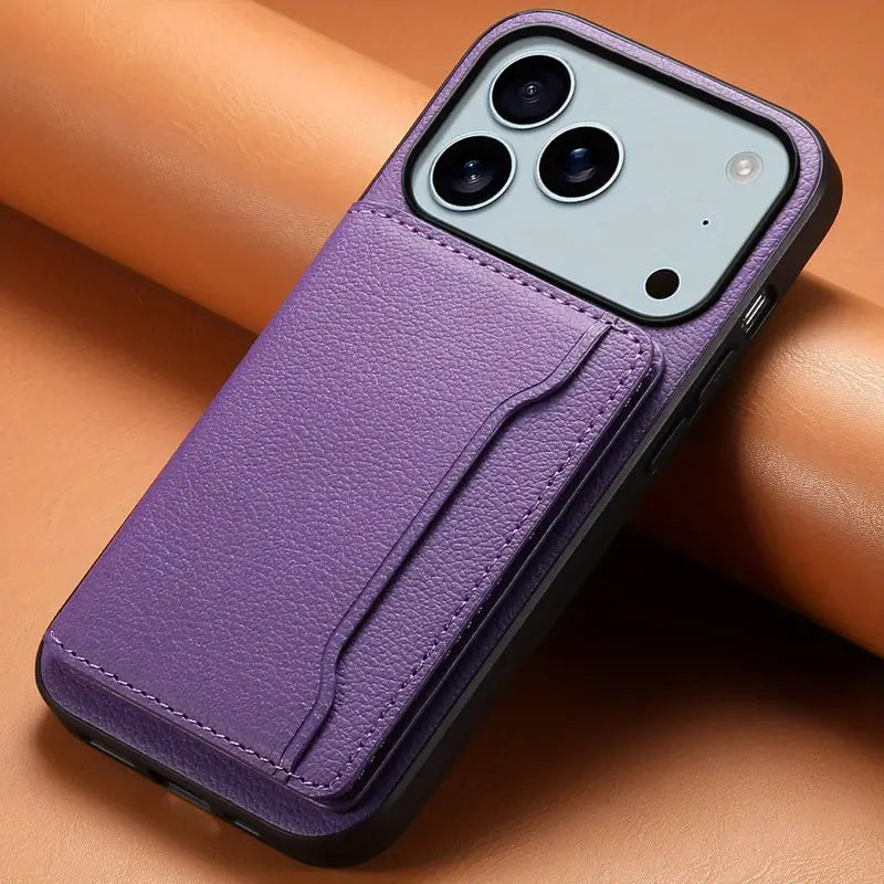 Denior Lychee Print Leather Case for iPhone 17 Series