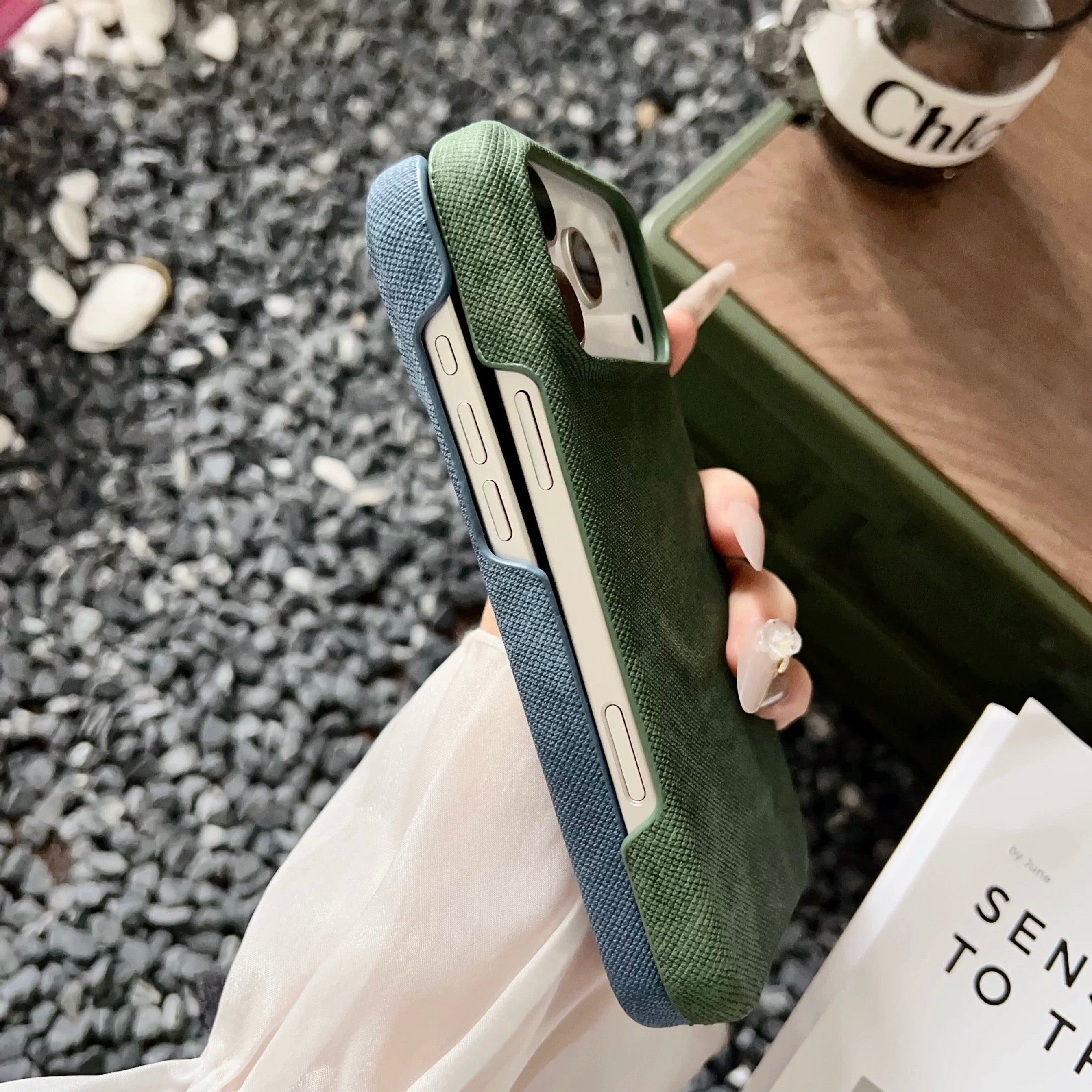 New Electroplated denim magnetic case