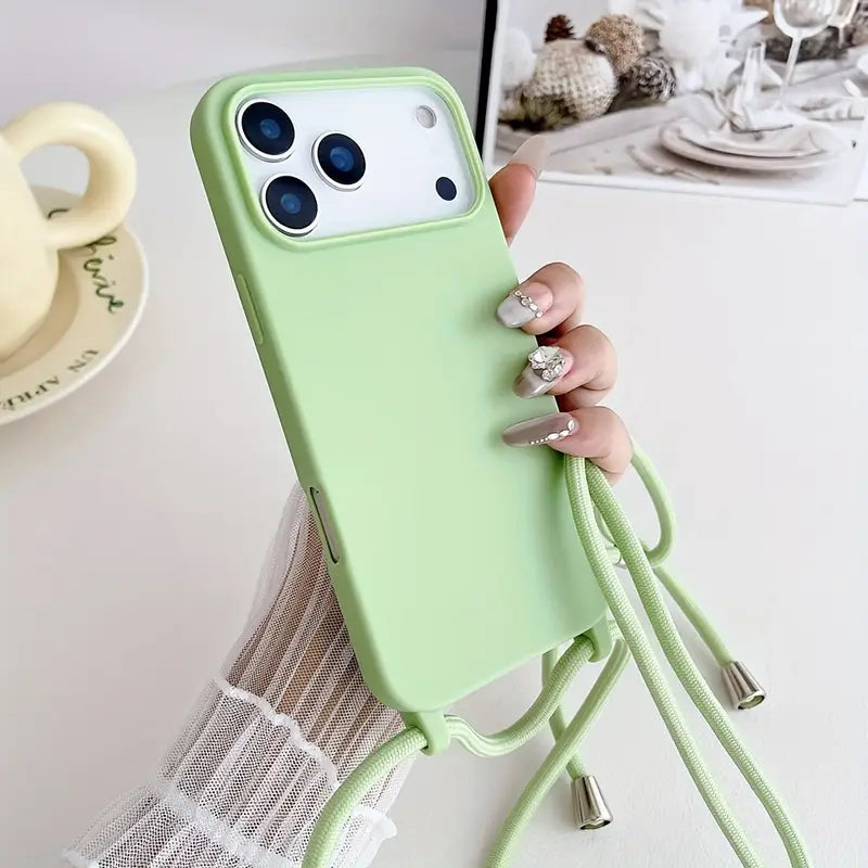 Crossbody Necklace Cord Rope Magnetic Clear Phone Case