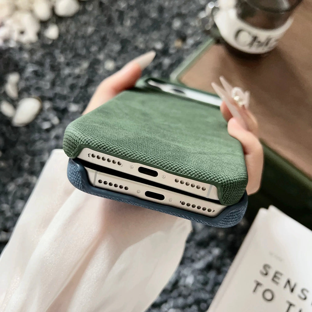 New Electroplated denim magnetic case