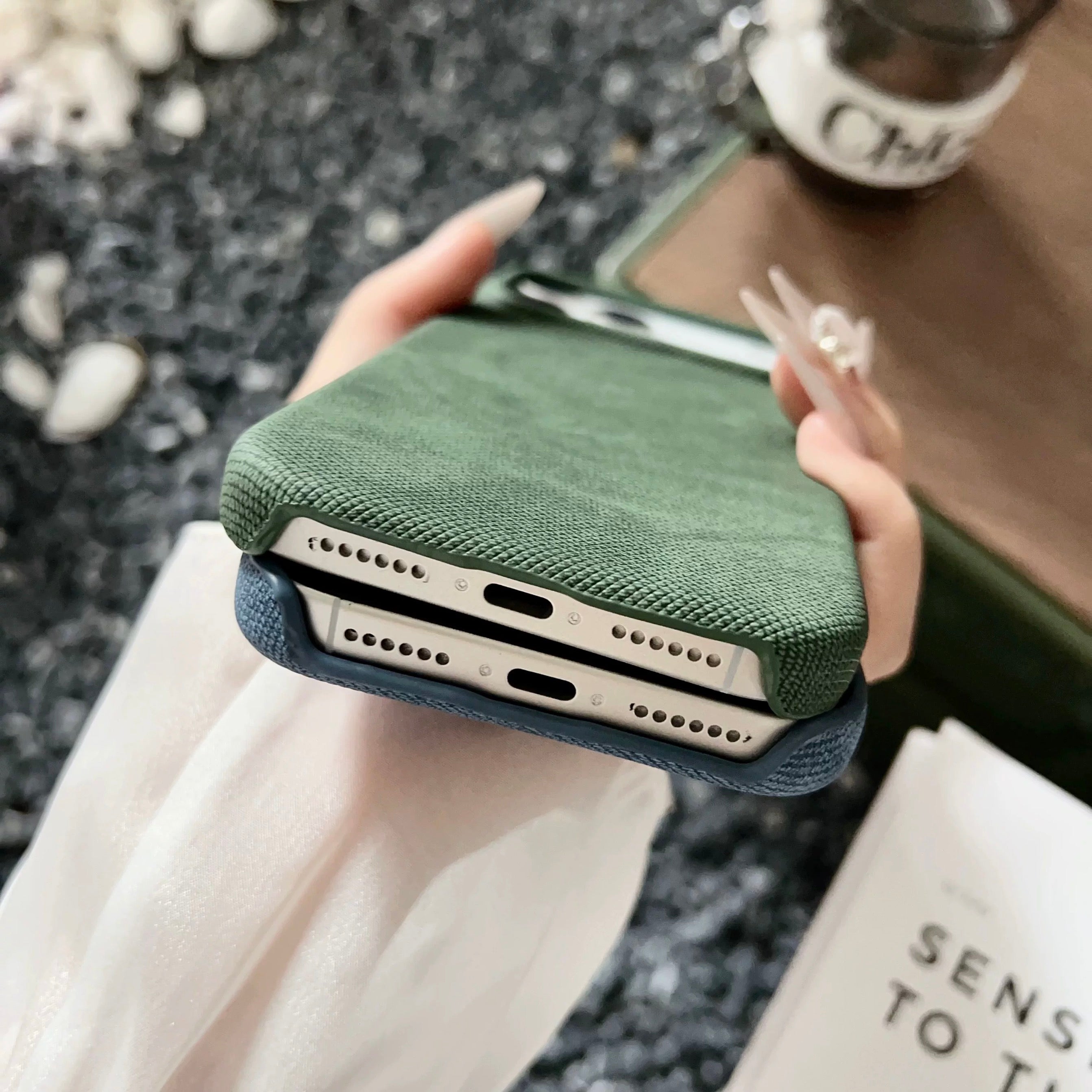 New Electroplated denim magnetic case