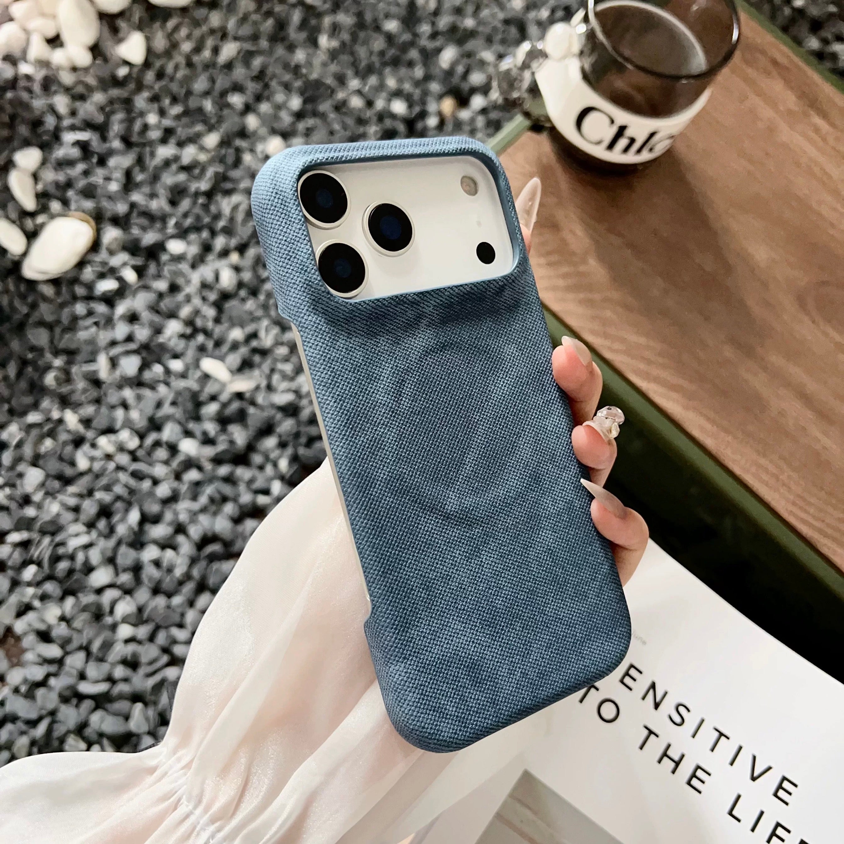 New Electroplated denim magnetic case