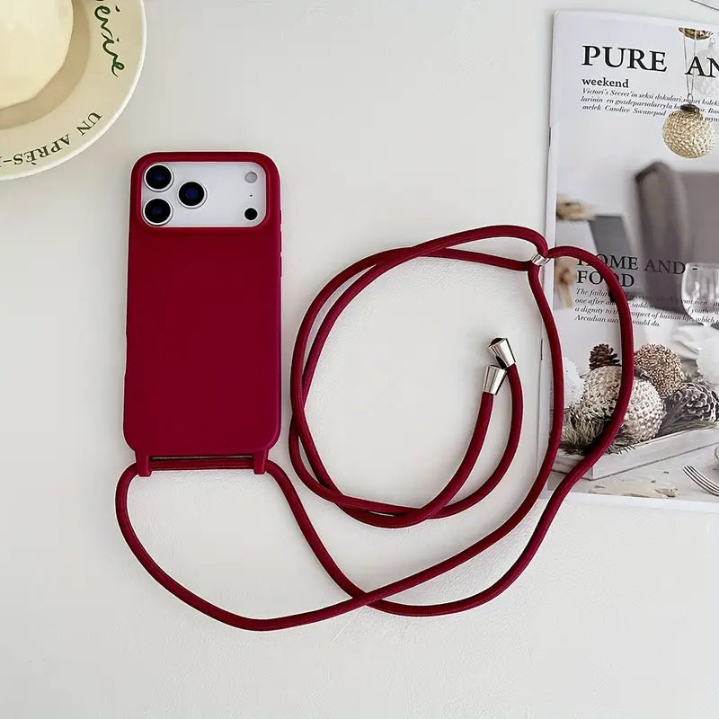 Crossbody Necklace Cord Rope Magnetic Clear Phone Case